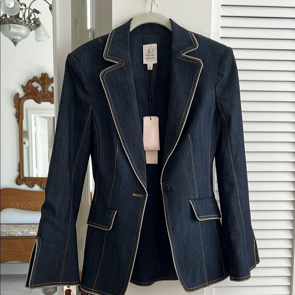 Classic Blue Blazer with Light Piping